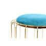 Voir la diapositive 2 : Paris Prix Pouf & Table d'Appoint  Comfortable  50cm Turquoise & Or