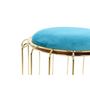 Voir la diapositive 2 : Paris Prix Pouf & Table d'Appoint  Comfortable  50cm Turquoise & Or