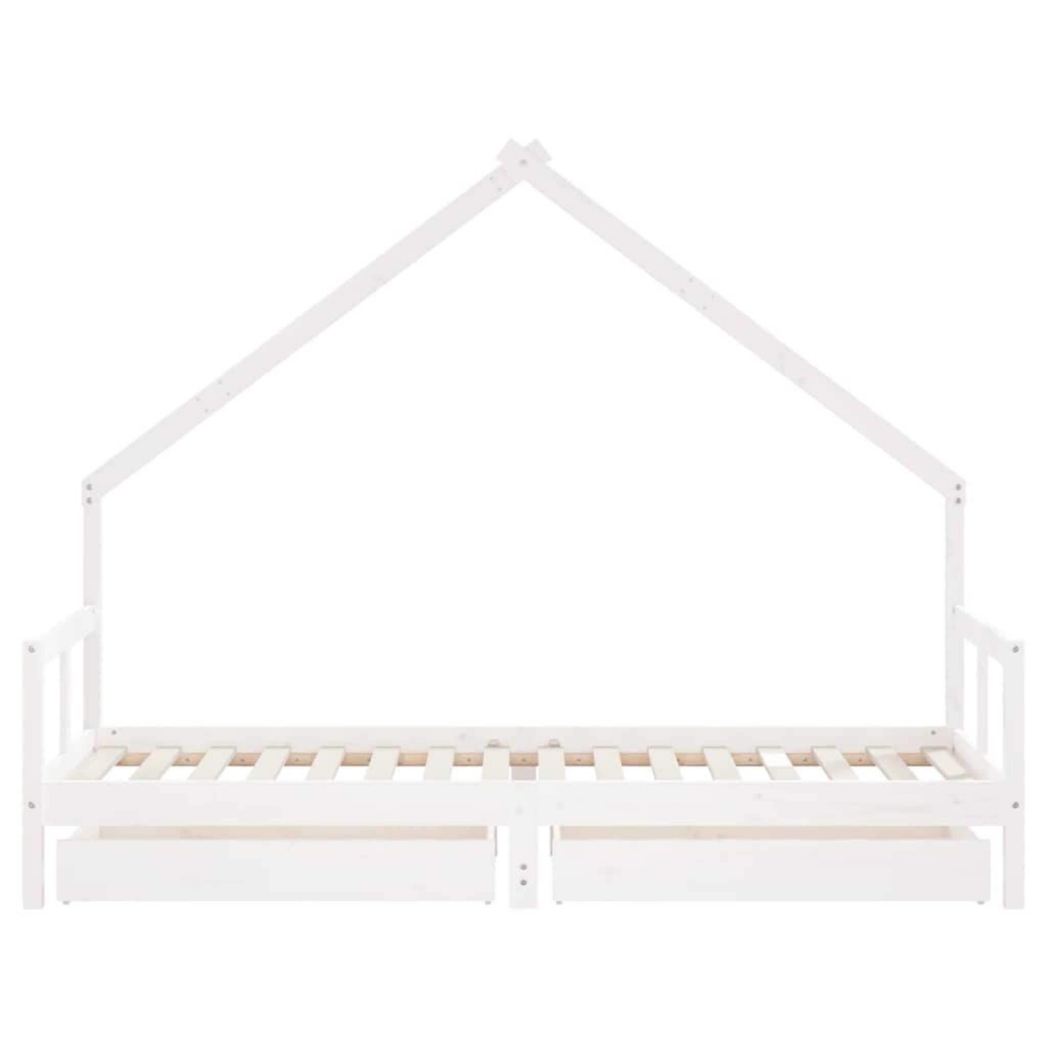 Voir la diapositive 5 : VIDAXL Cadre de lit enfant tiroirs blanc 80x200 cm bois de pin massif