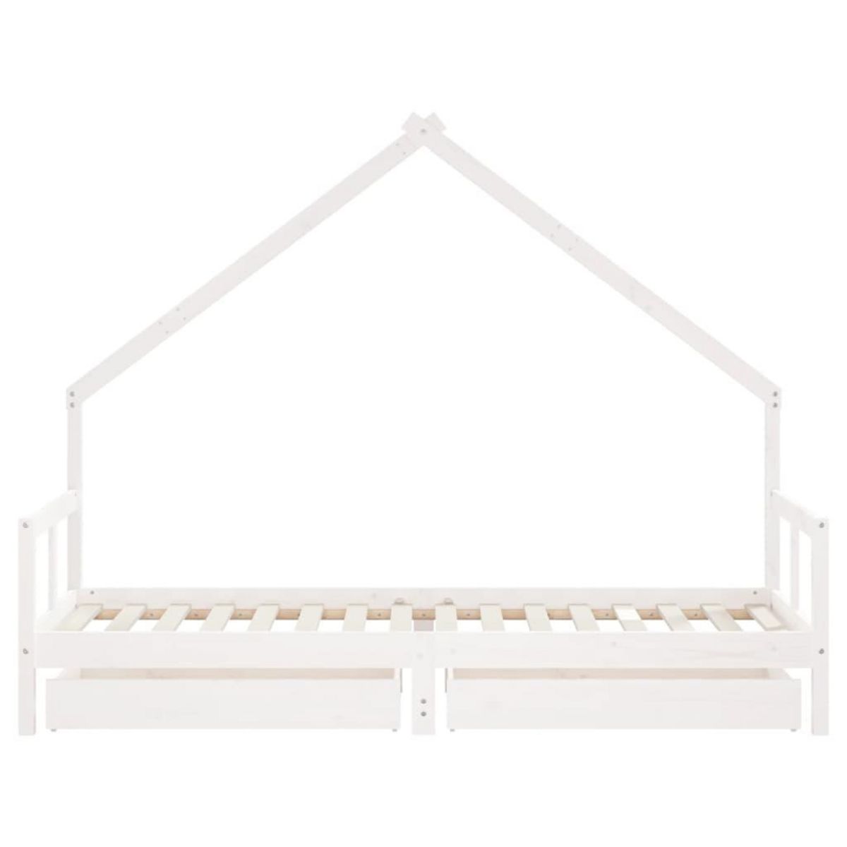 VIDAXL Cadre de lit enfant tiroirs blanc 80x200 cm bois de pin massif