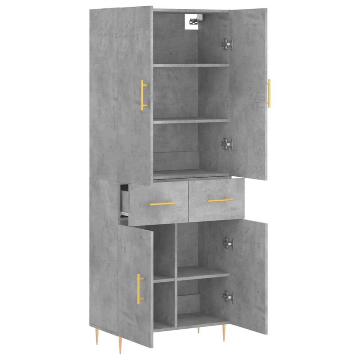 VIDAXL Buffet haut Gris beton 69,5x34x180 cm Bois d'ingenierie