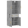 Voir la diapositive 4 : VIDAXL Buffet haut Gris beton 69,5x34x180 cm Bois d'ingenierie