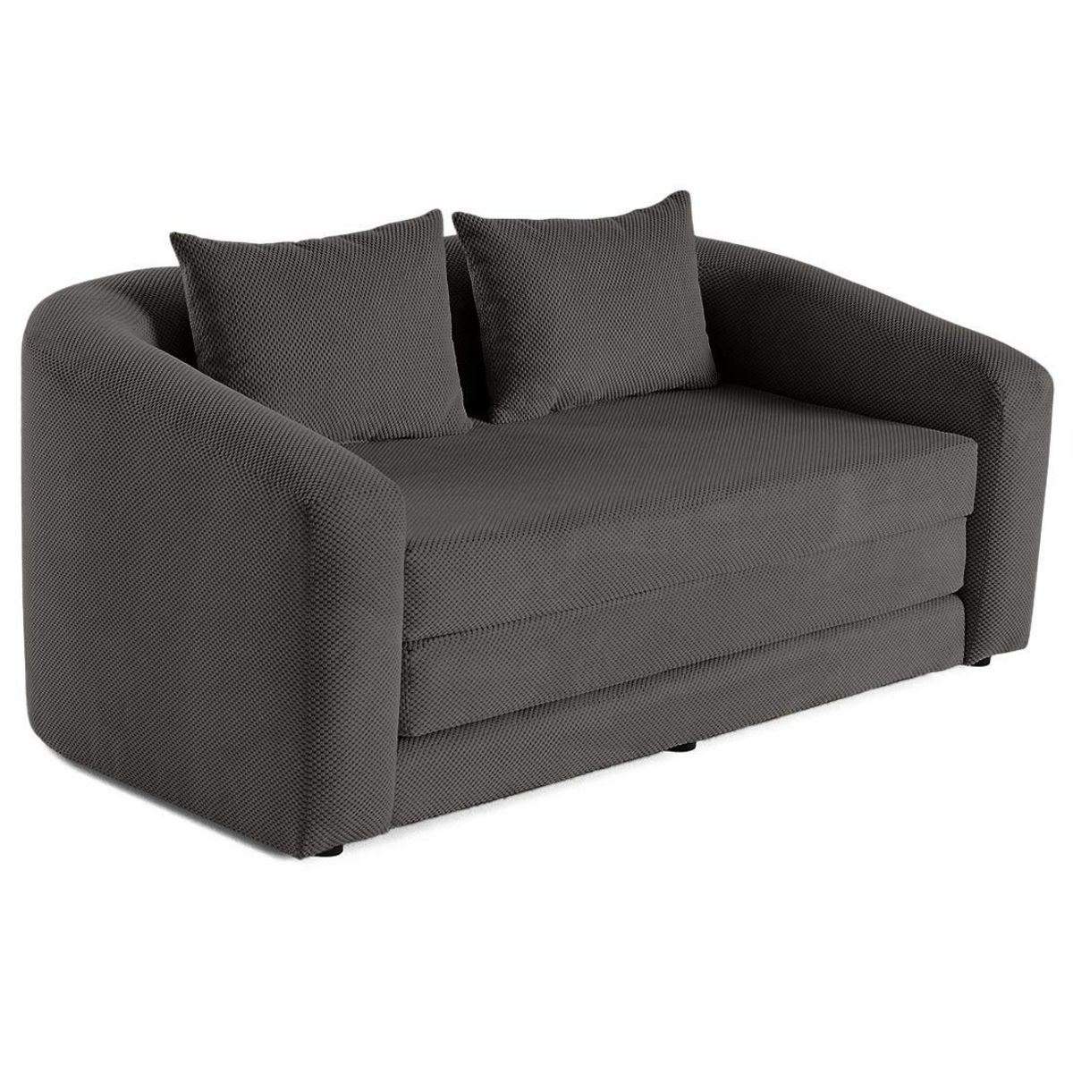 BEST MOBILIER Nuvia - canapé convertible déplimousse 2 places en velours texturé