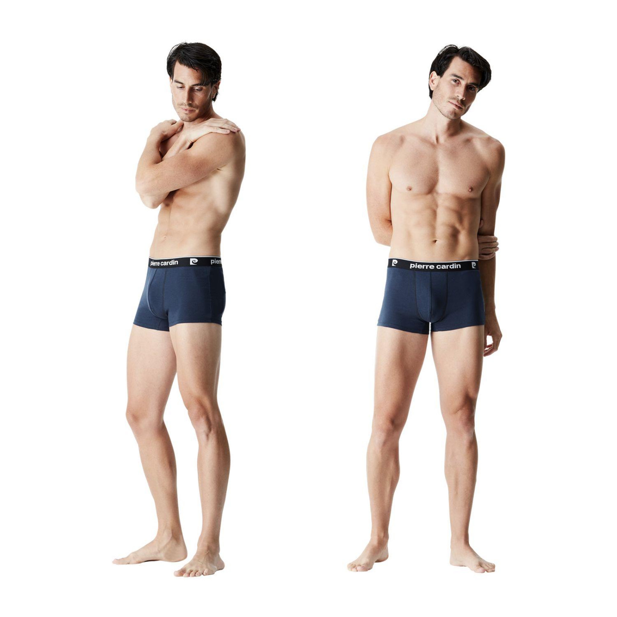 Voir la diapositive 4 : PIERRE CARDIN Lot de 4 boxers homme en coton Basic