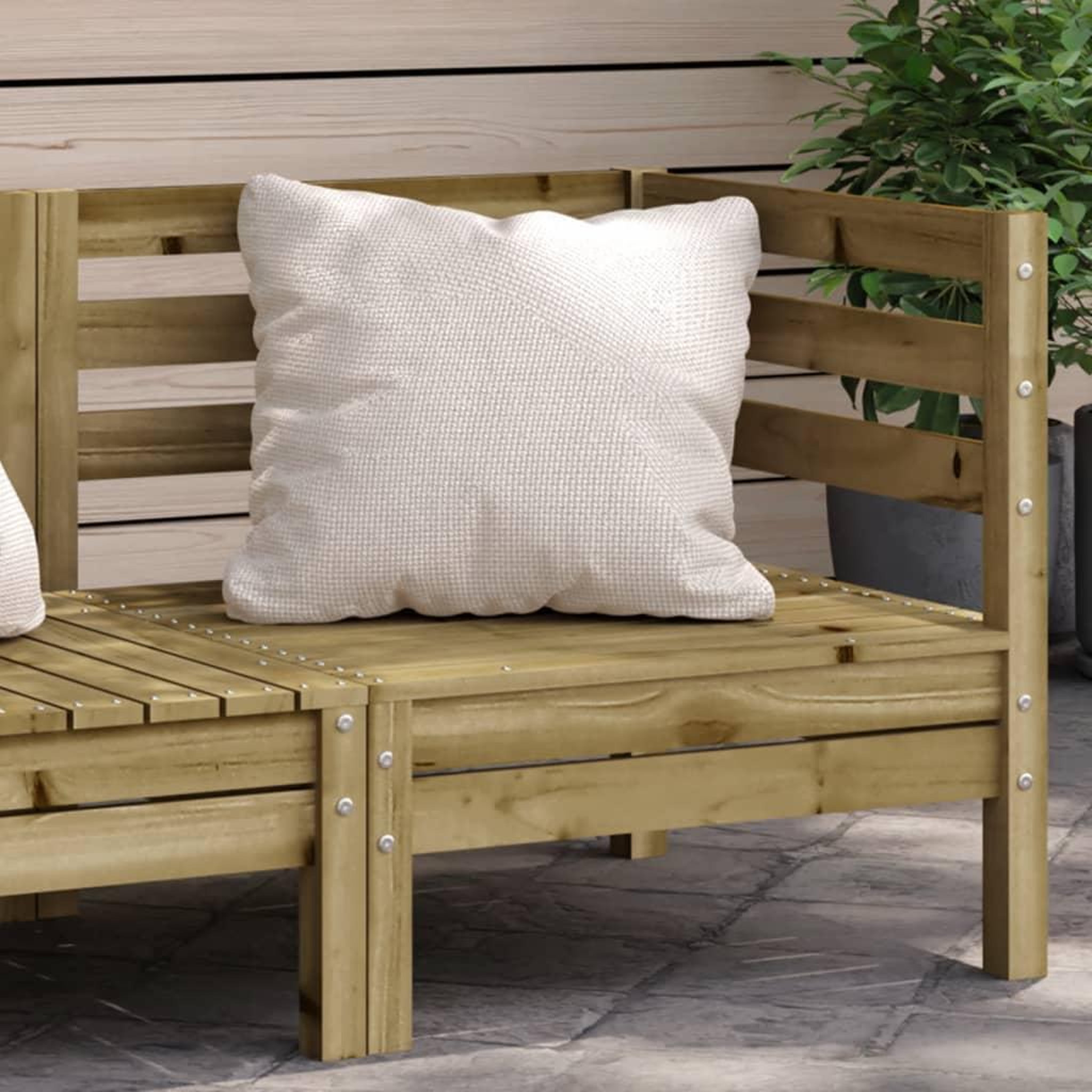 Voir la diapositive 1 : VIDAXL Canape d'angle de jardin bois de pin impregne