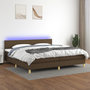 Voir la diapositive 1 : VIDAXL Sommier a lattes de lit matelas et LED Marron fonce 200x200 cm