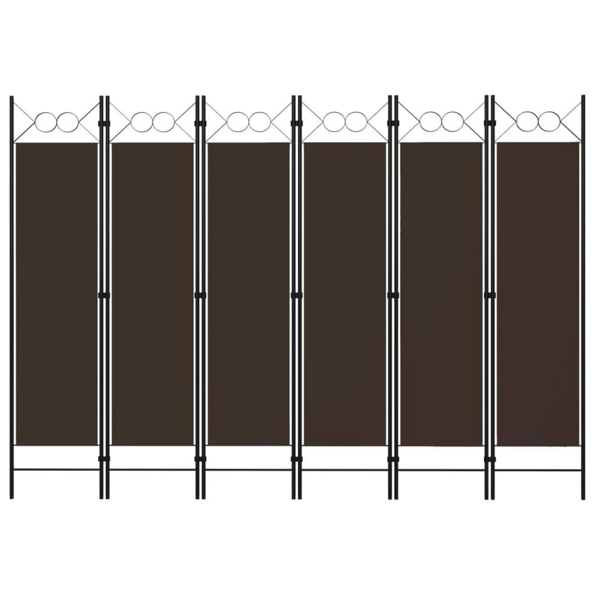 VIDAXL Cloison de separation 6 panneaux Marron 240x180 cm