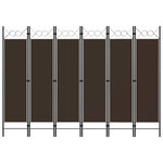 VIDAXL Cloison de separation 6 panneaux Marron 240x180 cm
