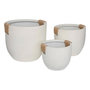 Voir la diapositive 1 : ATMOSPHERA Lot de 3 Pots en Magnésie  Sien  47cm Blanc