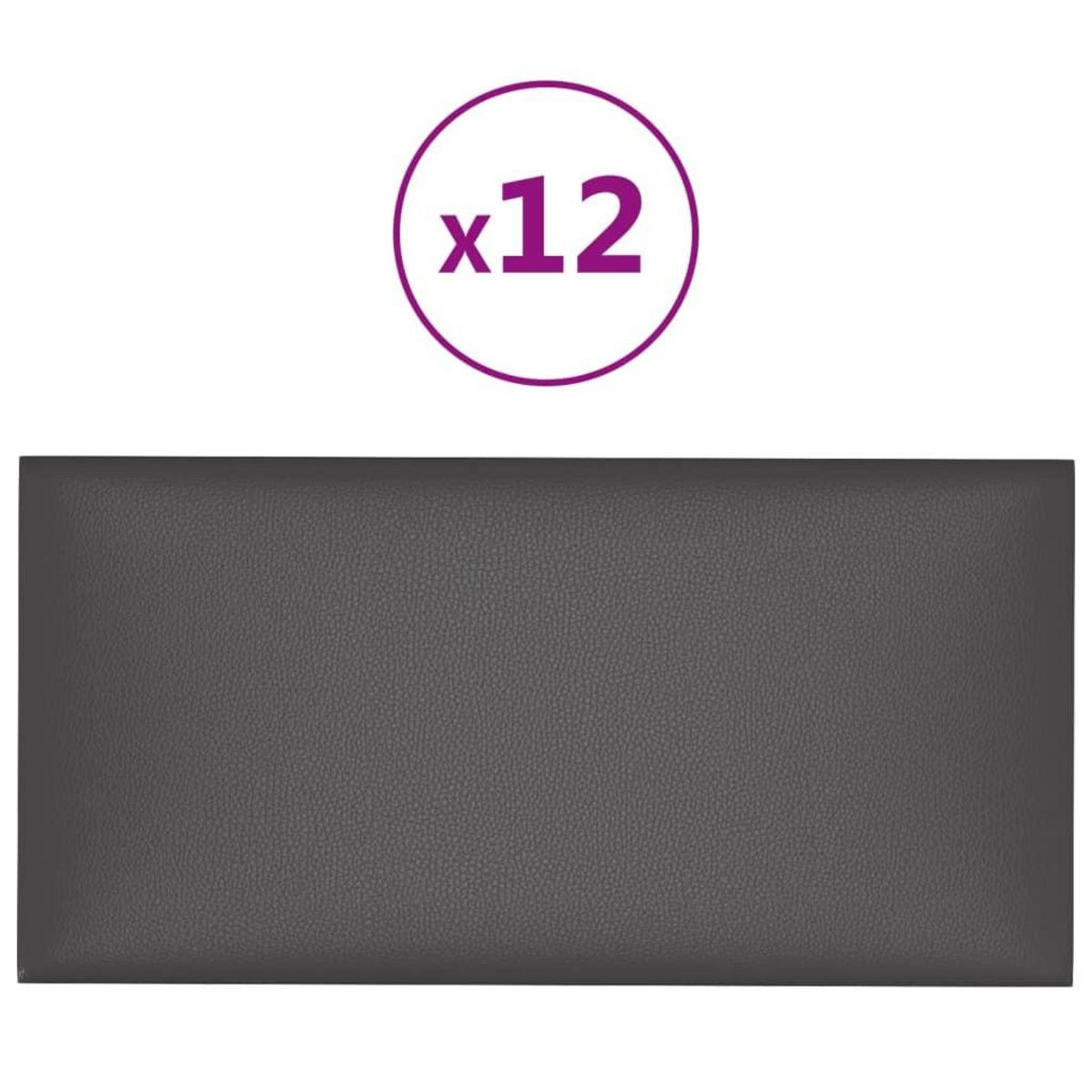 VIDAXL Panneaux muraux 12 pcs Gris 30x15 cm Similicuir 0,54 m²