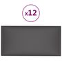 Voir la diapositive 2 : VIDAXL Panneaux muraux 12 pcs Gris 30x15 cm Similicuir 0,54 m²