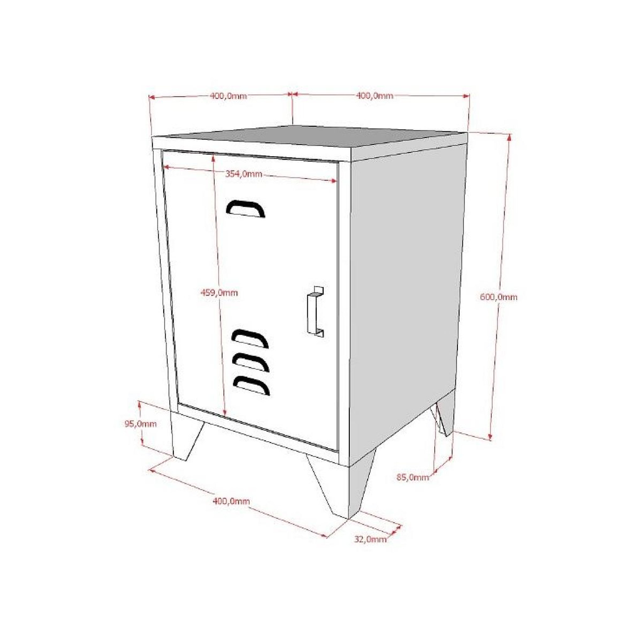 Voir la diapositive 3 : Vipack Lit et chevet 90x200 Bronxx Blanc