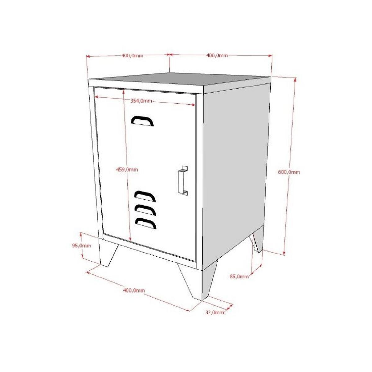 Vipack Lit et chevet 90x200 Bronxx Blanc