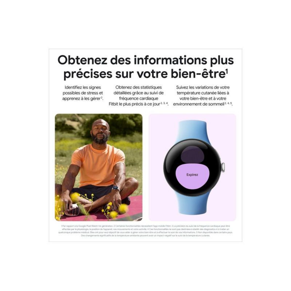 GOOGLE Montre connectée Pixel Watch 2 Argent Poli/ Bleu Azur 4G