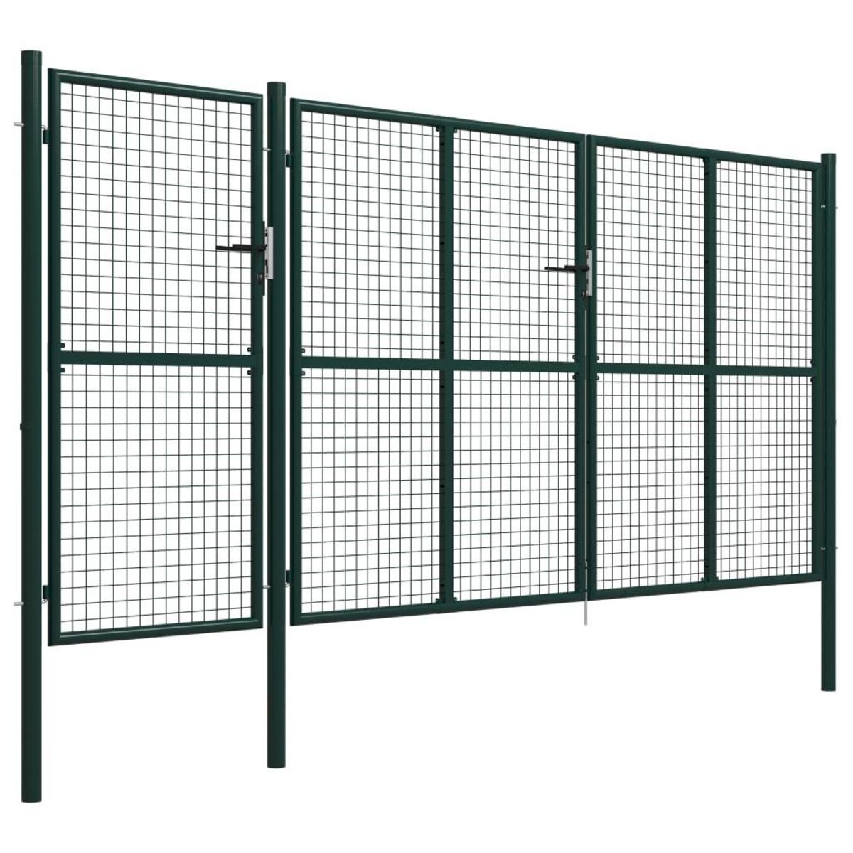 VIDAXL Portail de jardin Acier 400 x 150 cm Vert