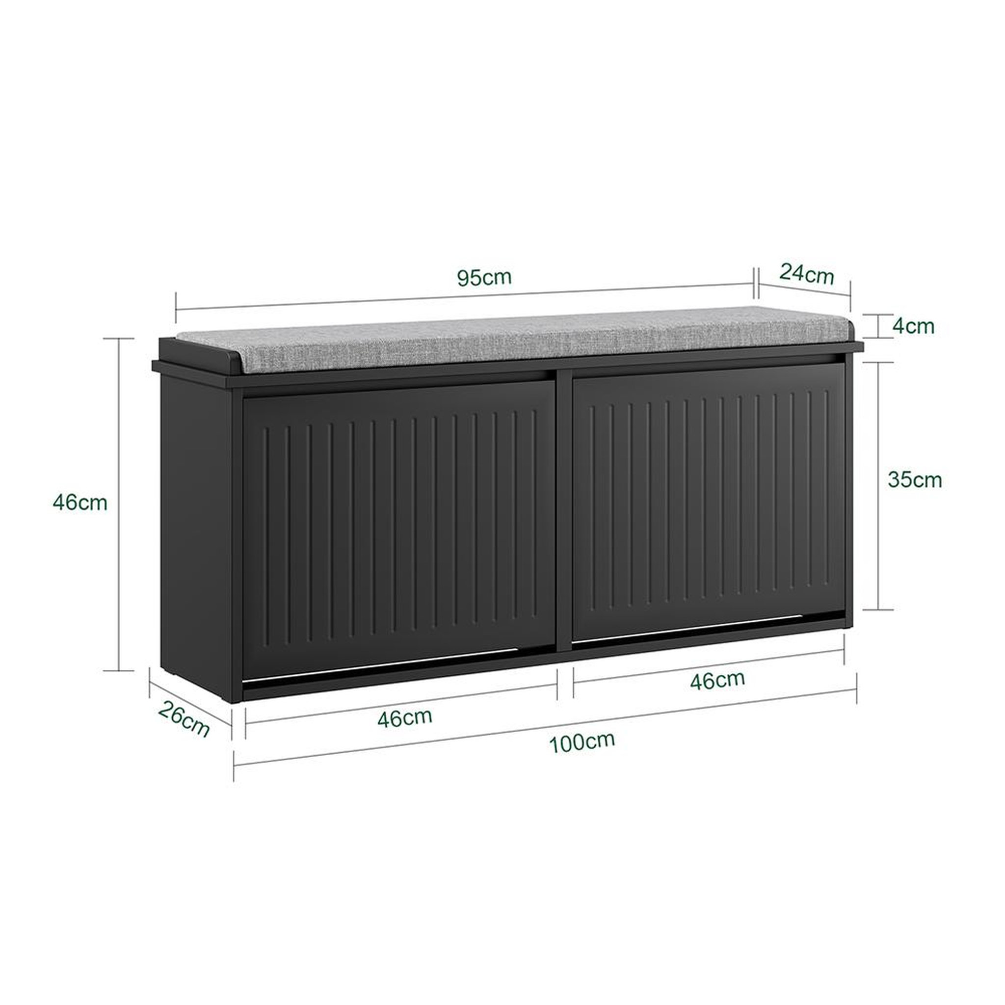 Voir la diapositive 3 : SOBUY SoBuy - Banc de rangement à chaussures avec deux portes - Moderne - FSR98-XL