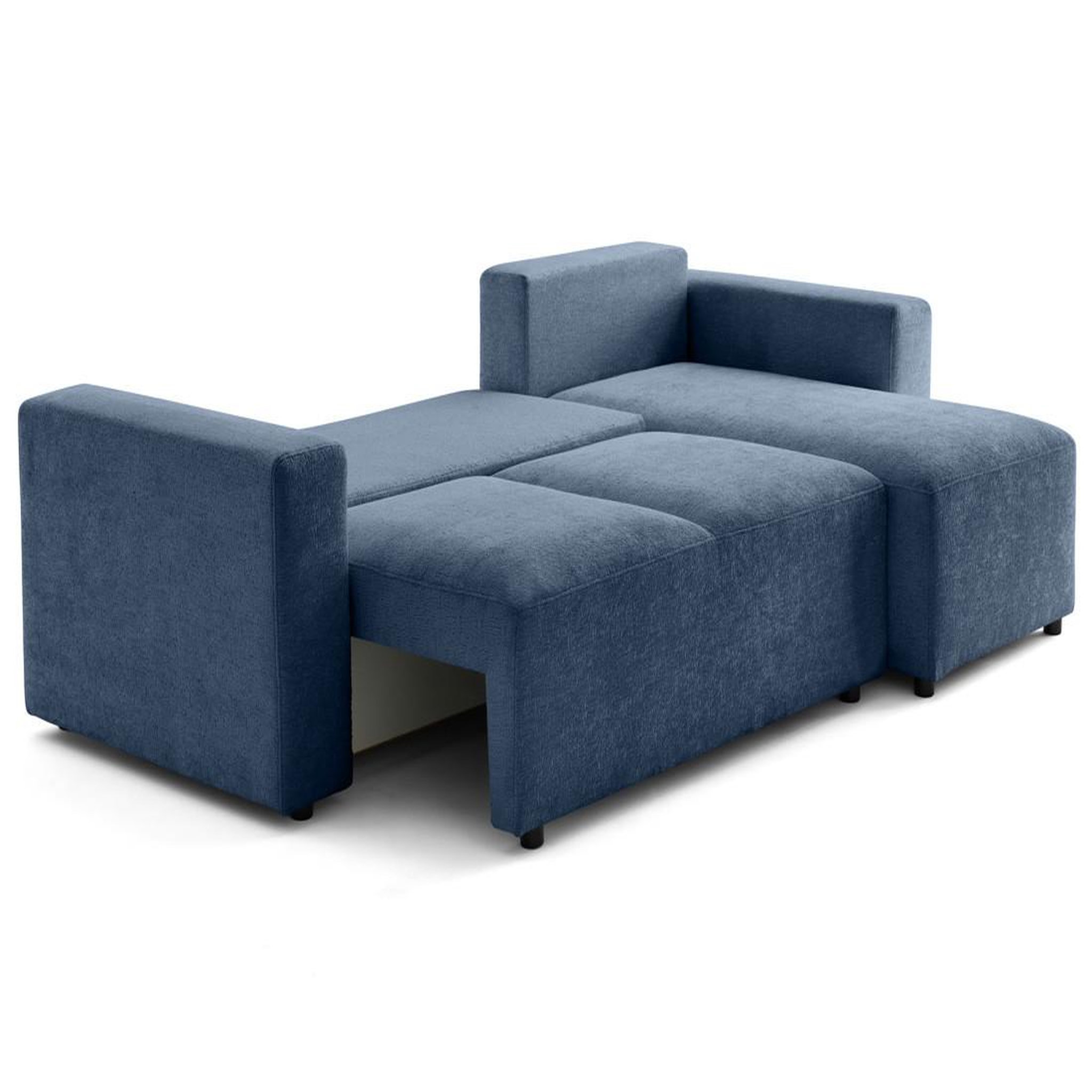 Voir la diapositive 6 : LISA DESIGN Livy - canapé d'angle réversible 4 places convertible avec coffre en velours texturé