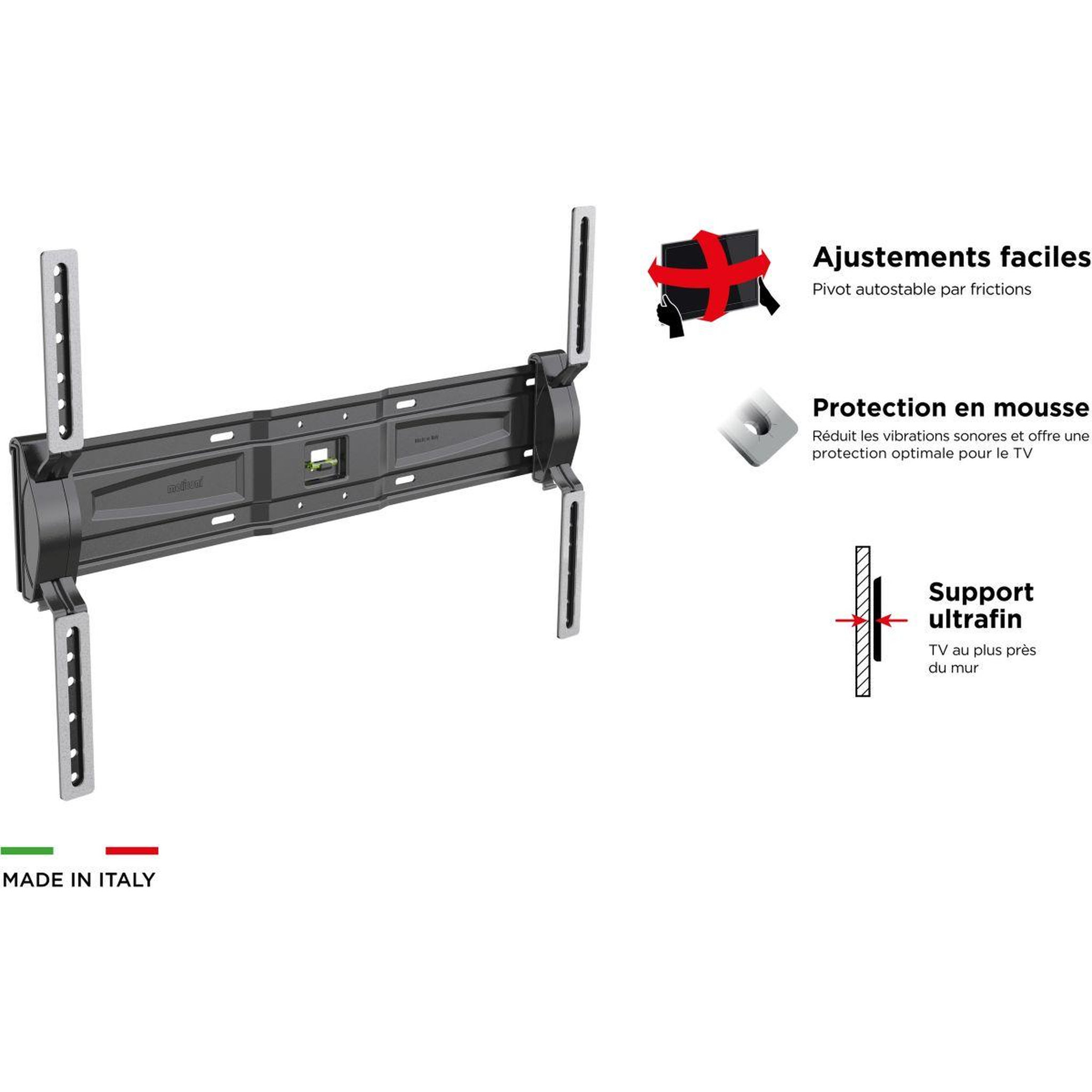 Voir la diapositive 4 : Meliconi Support mural tv inclinable gs t600 - tv 50-82p