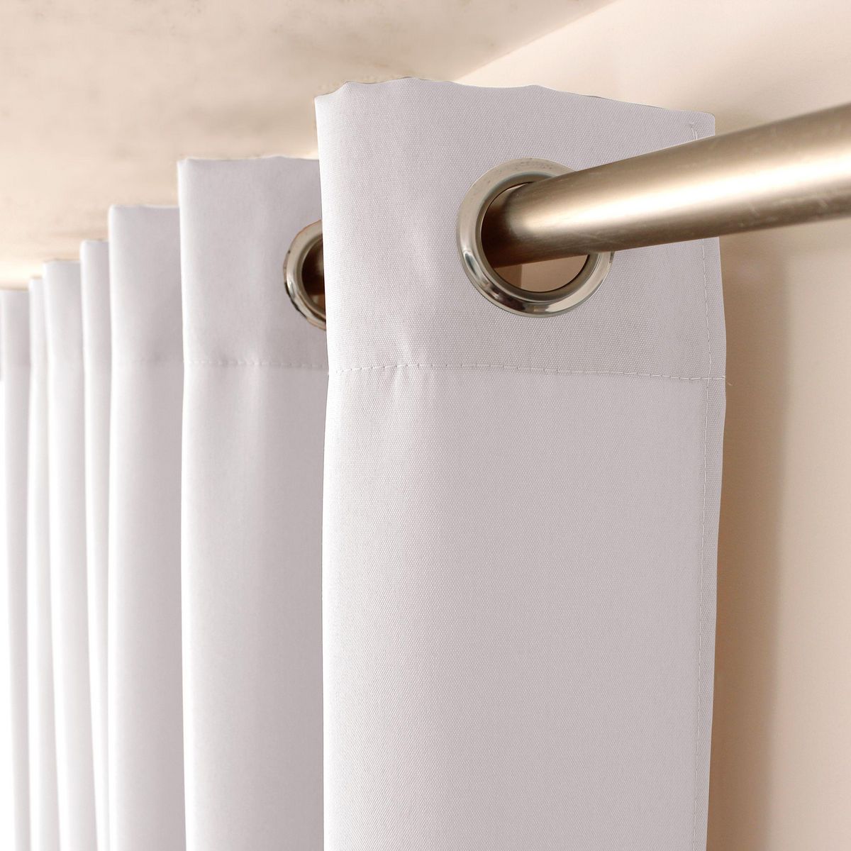 TOILINUX Lot de 2 Rideaux uni avec œillets