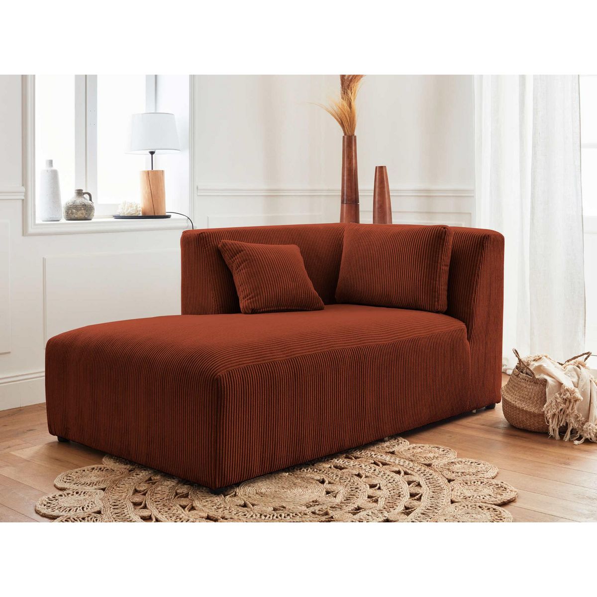 LISA DESIGN Victoire - canapé modulable d'angle gauche - 5 places - en velours côtelé