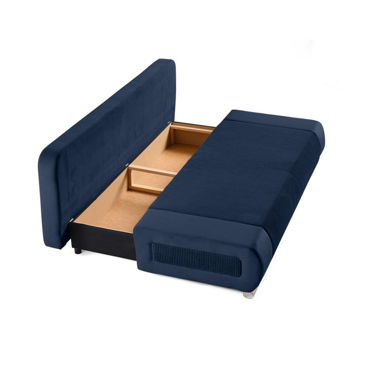 BEST MOBILIER Elio - canapé 3 places convertible - avec coffre - en velours et velours côtelé