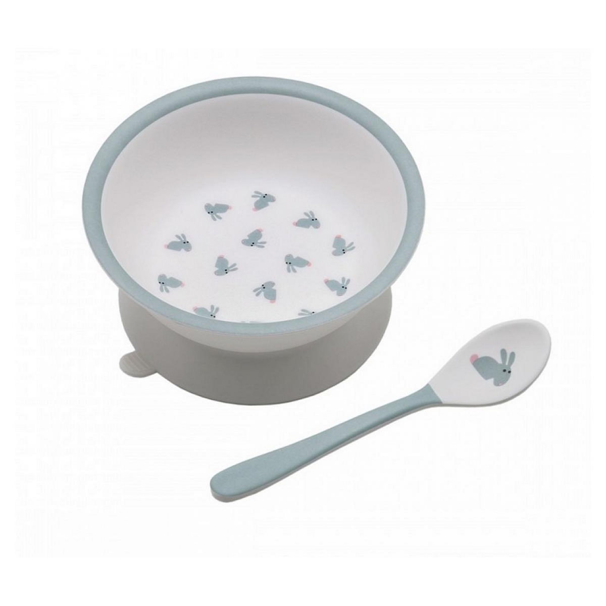 Petit Jour bol ventouse avec cuillere lapin