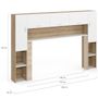 Voir la diapositive 5 : ID MARKET Pont de lit BRIDGET 226 cm avec rangements bois et blanc