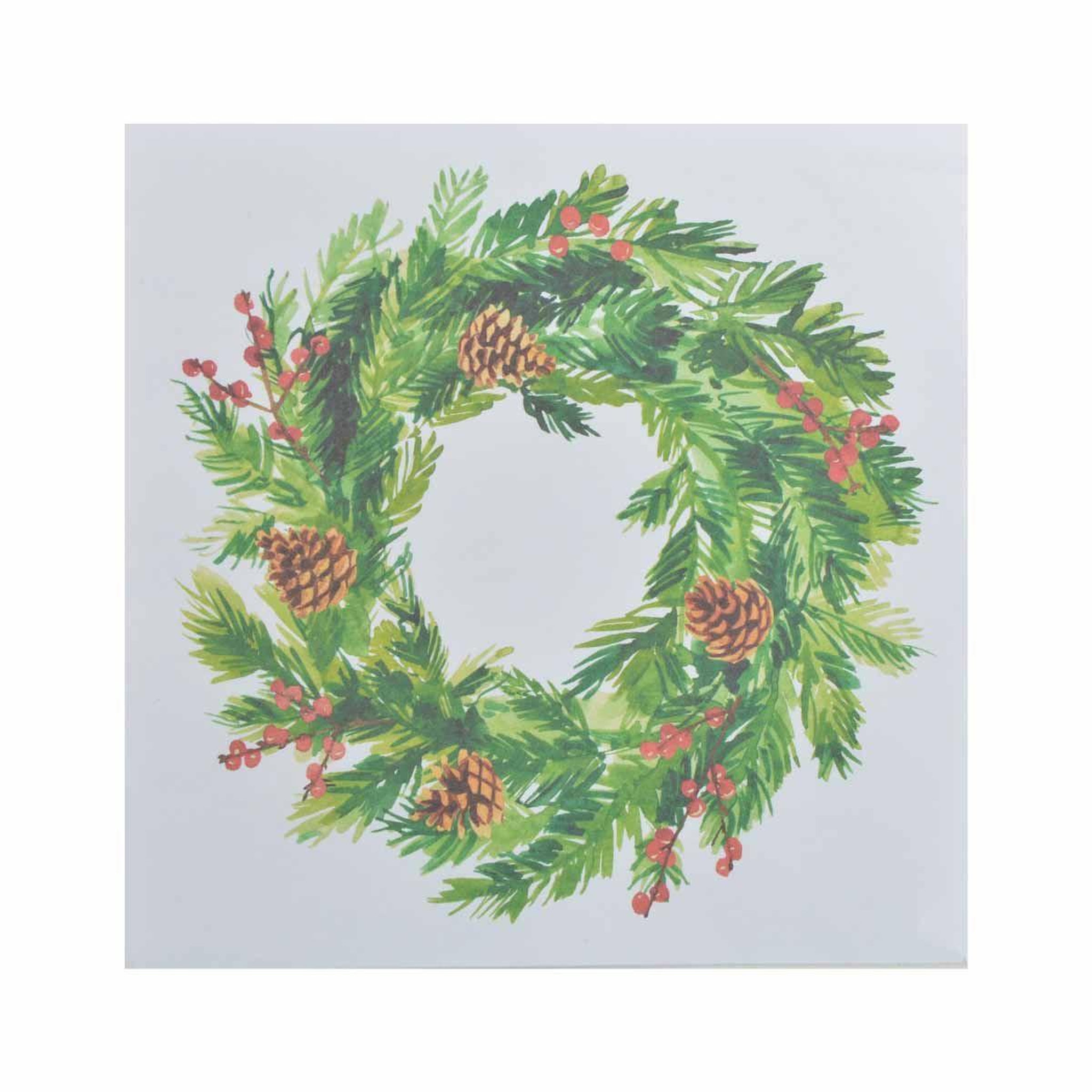 HOMEA Lot de 20 serviettes en papier  couronne  33x33cm vert