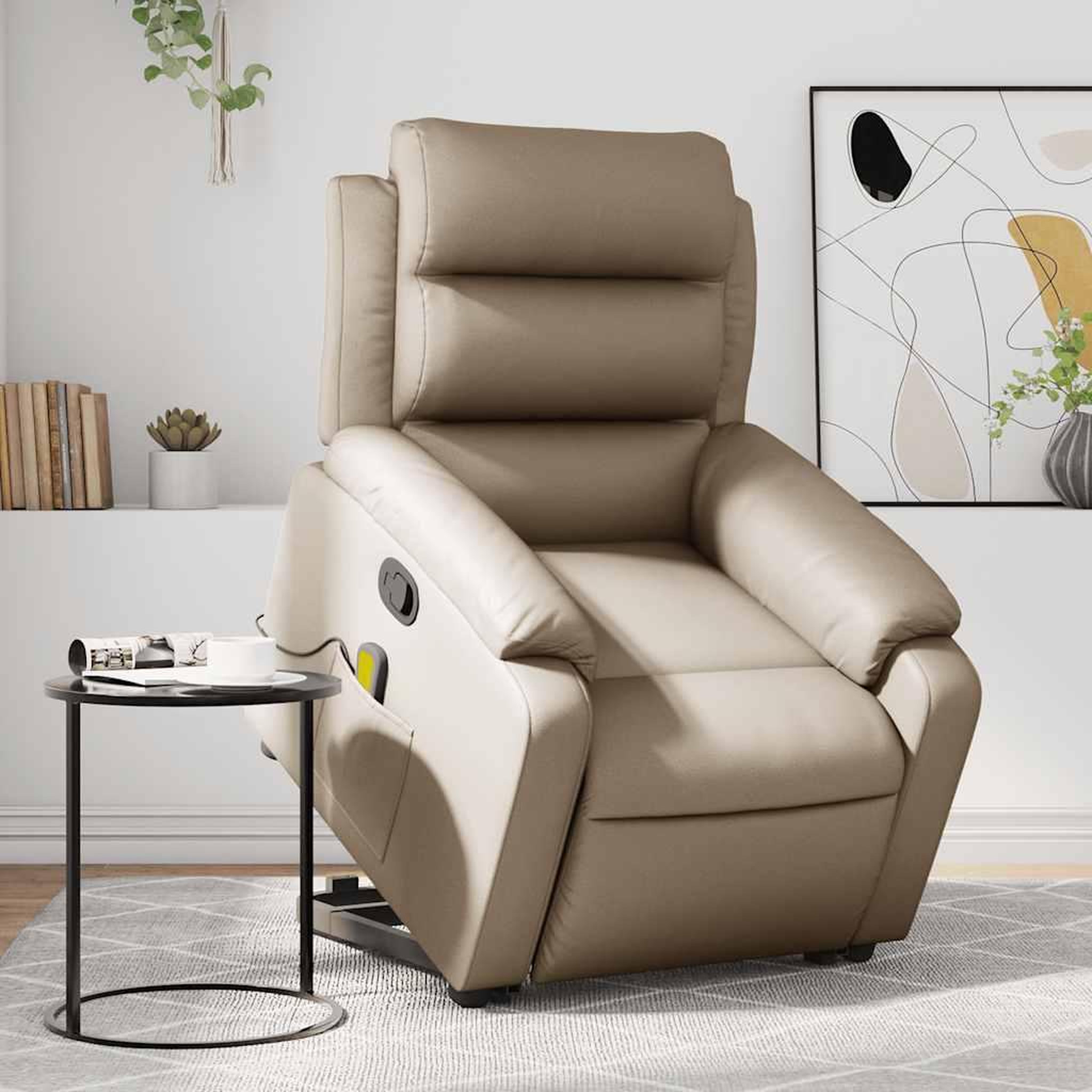 VIDAXL Fauteuil inclinable de massage Cappuccino Similicuir