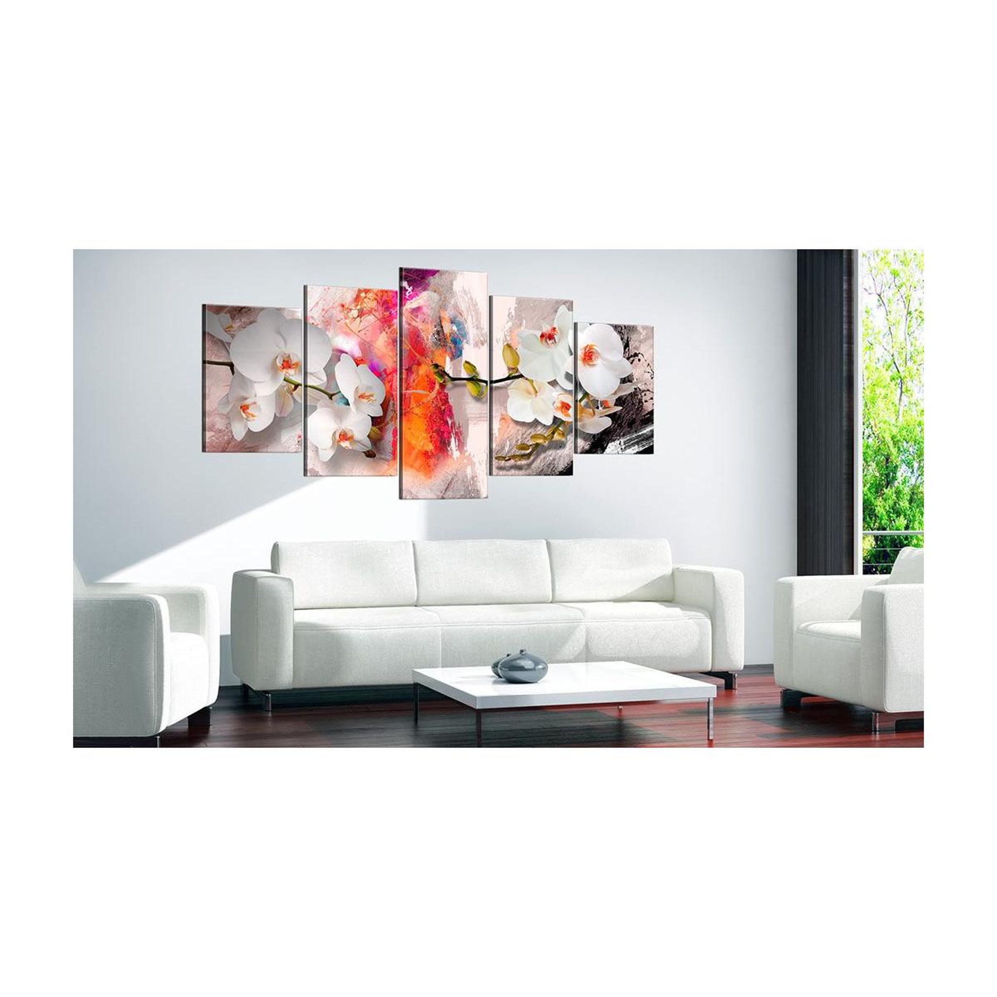 Voir la diapositive 2 : Paris Prix Tableau Imprimé  Colorful Background & Orchids