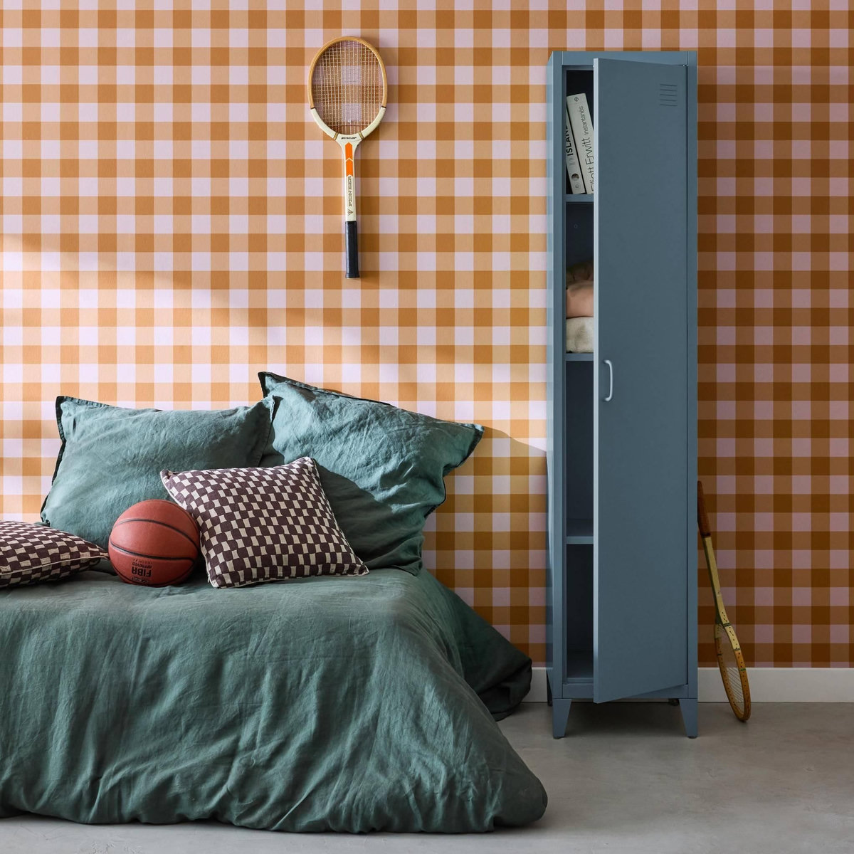 SWEEEK Armoire chambre industrielle métal, 4 espaces de rangement