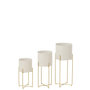 Voir la diapositive 2 : Paris Prix Lot de 3 Cache-Pots en Métal  Julius  58cm Blanc