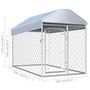 Voir la diapositive 5 : VIDAXL Chenil d'exterieur avec toit pour chiens 200x100x125 cm