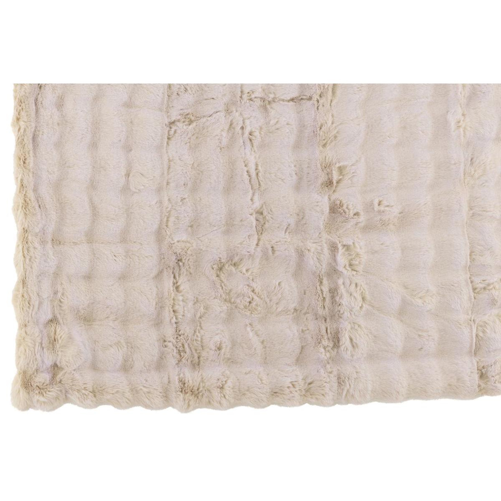 Voir la diapositive 3 : J-LINE Plaid uni  wave  130x180cm ivoire