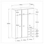 Voir la diapositive 5 : Armoire de chambre 6 portes 3 tiroirs L146cm AXELLE