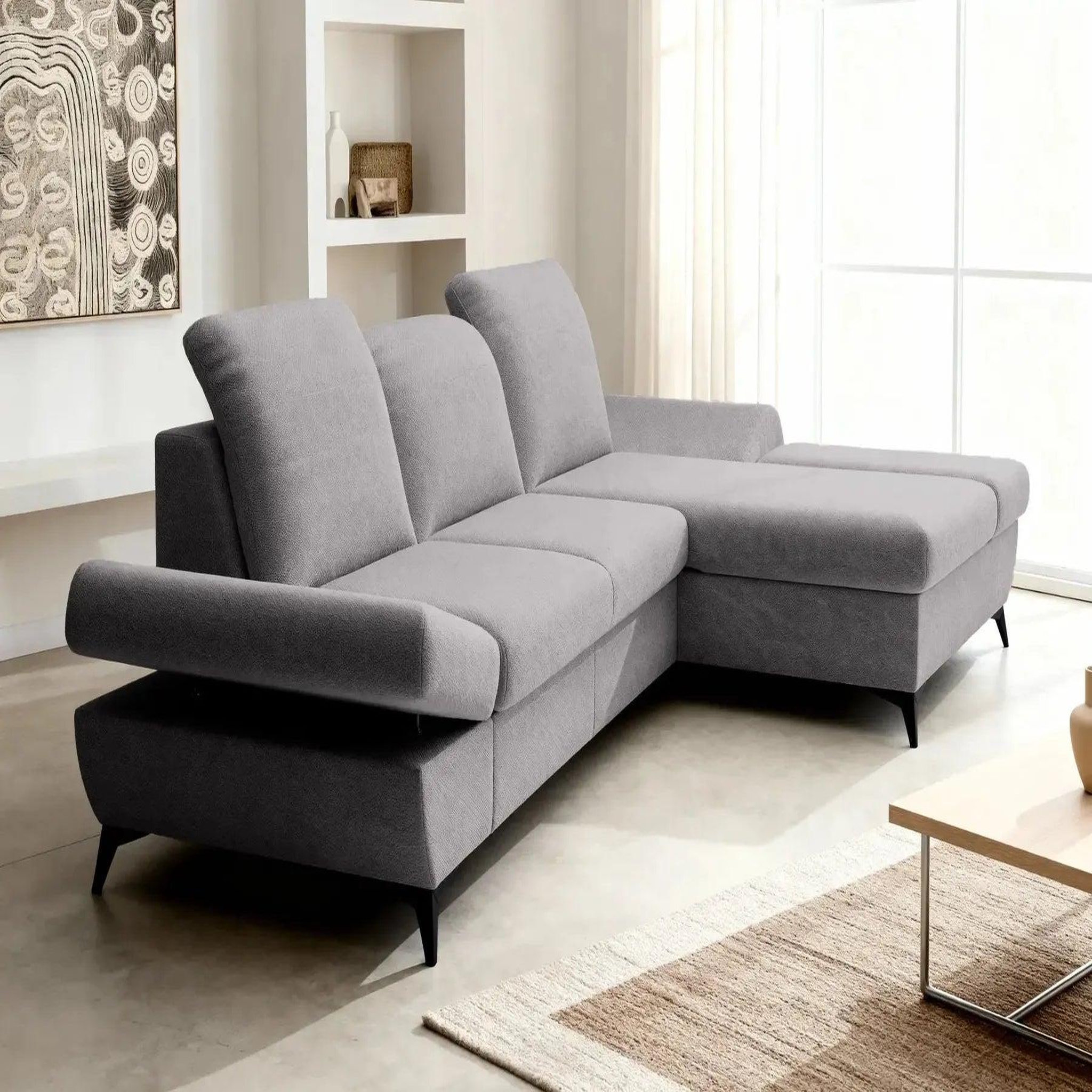 Voir la diapositive 6 : CASANOVA PARIS Livia - canapé d'angle convertible tissu chiné