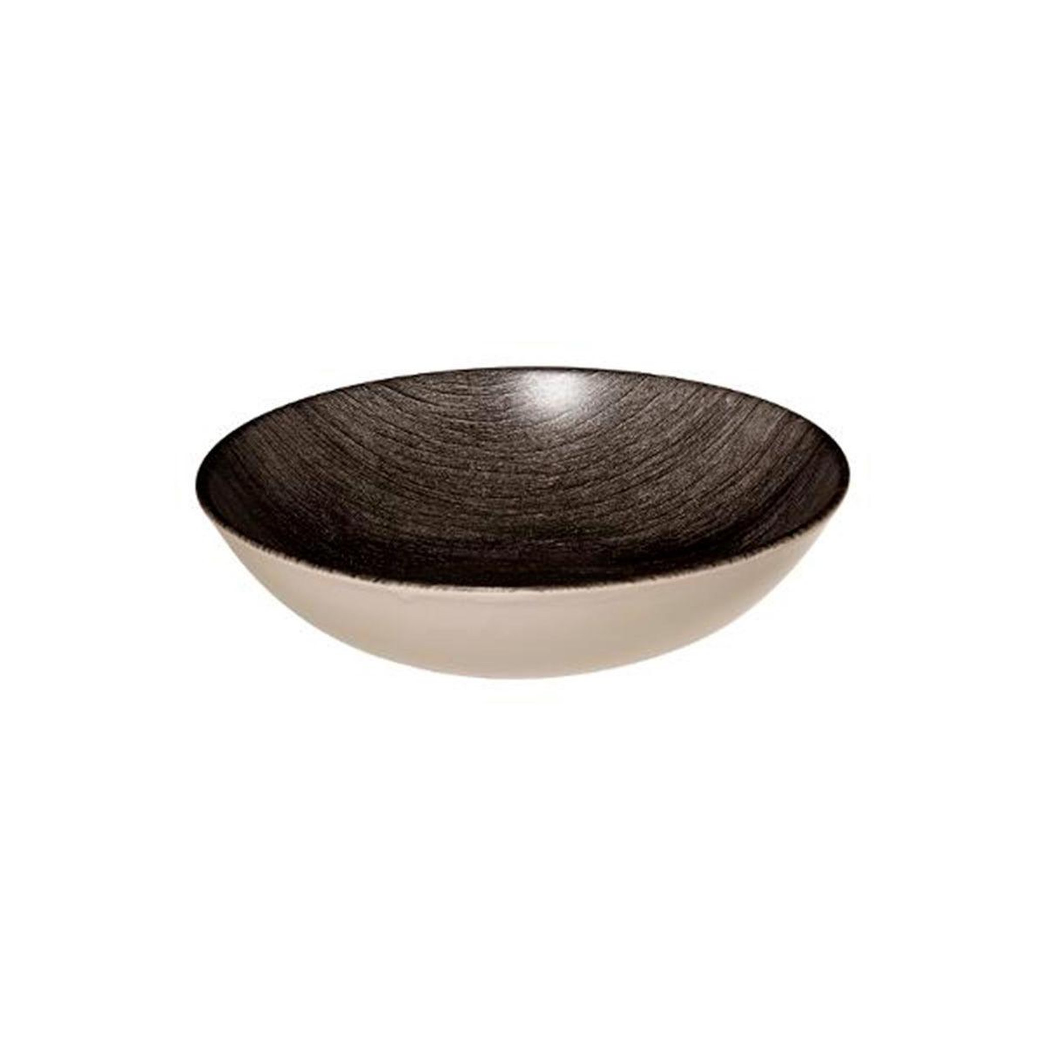 Voir la diapositive 2 : SECRET DE GOURMET Lot de 6 assiettes creuses  vie sauvage  20cm noir