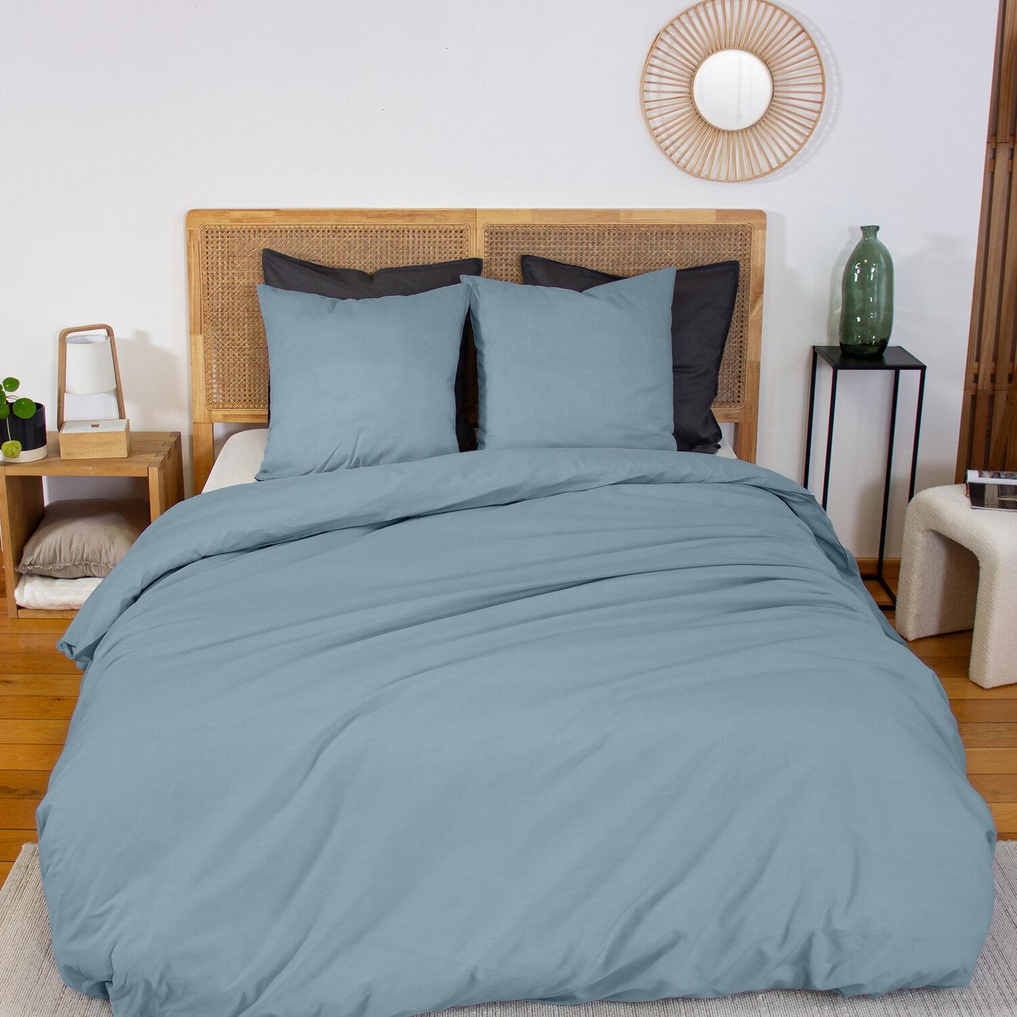 Voir la diapositive 3 : Home collection Drap housse 100% percale de coton 65fils