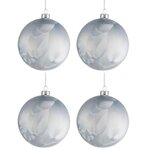 Paris Prix Lot de 4 Boules de Noël  Glacé  10cm Bleu