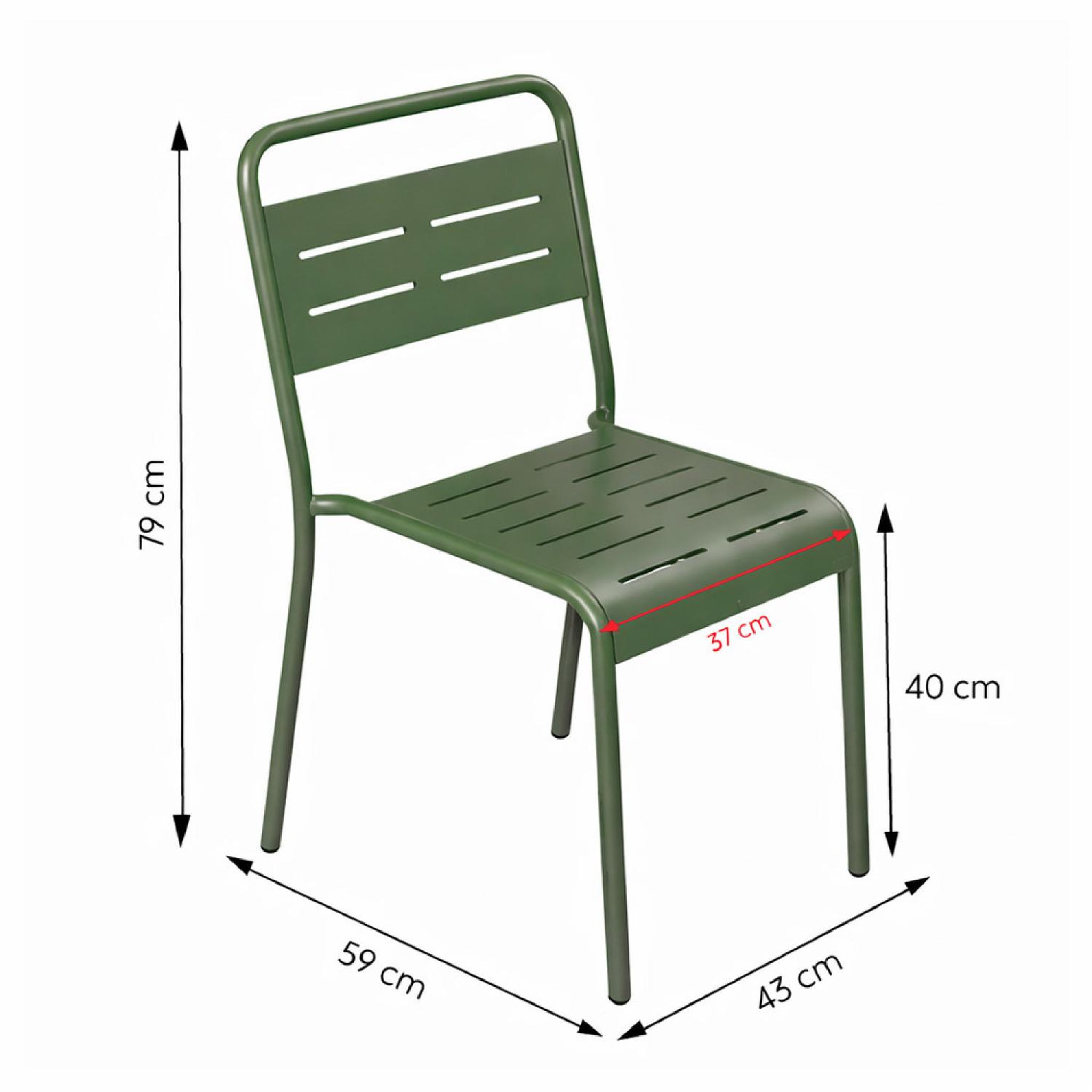 Voir la diapositive 4 : CONCEPT USINE Ensemble table de jardin carrée 50cm et 2 chaises vert bergame