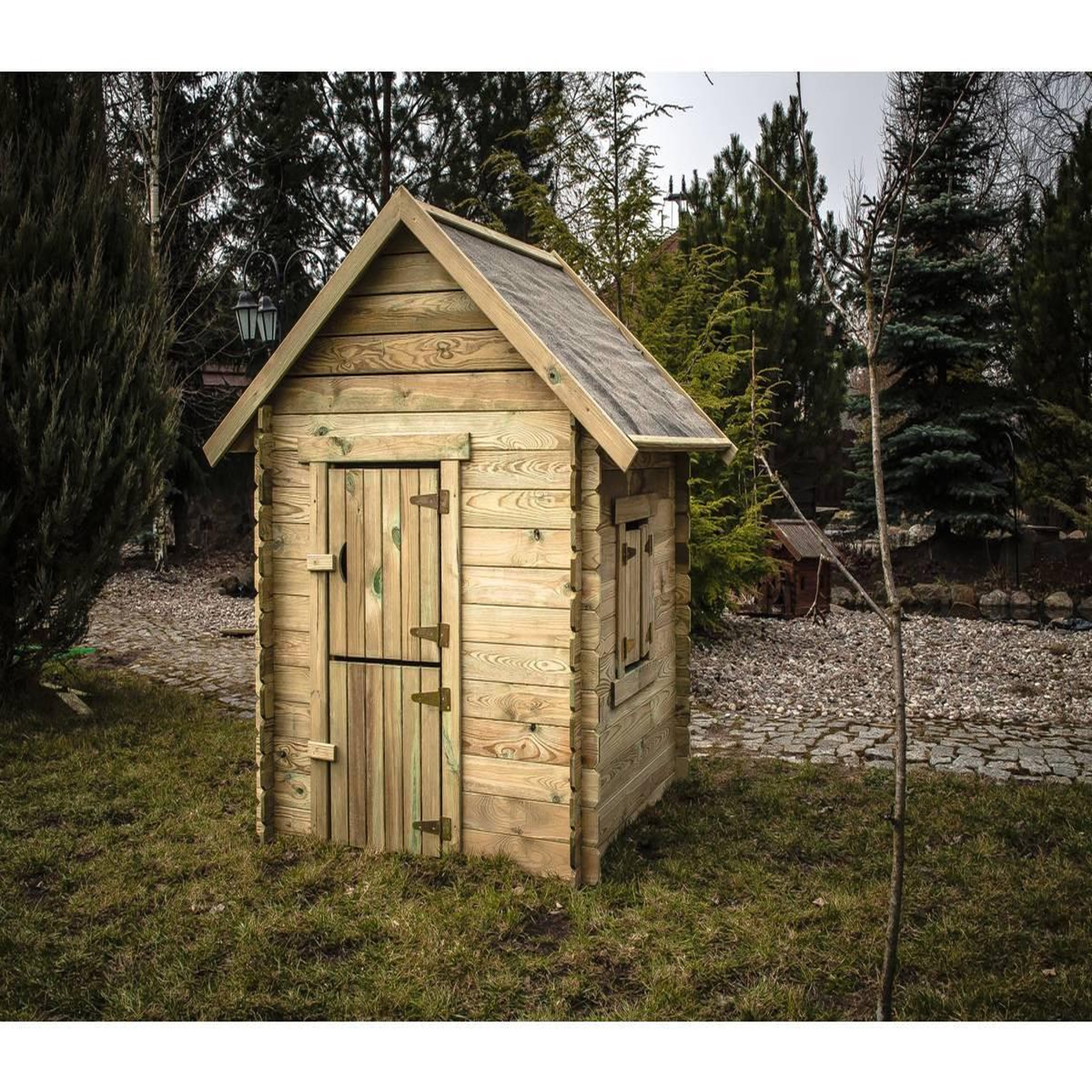 Voir la diapositive 2 : Habitat et Jardin Maisonnette en bois  sophie  - 120 x 120 x 159 cm