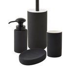 GUY LEVASSEUR Set salle de bain uni 4 pièces céramique noir