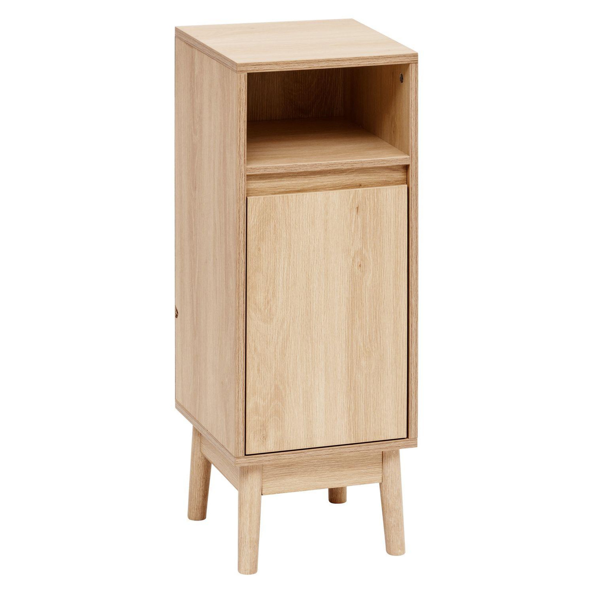 FIVE Meuble bas 1 porte et 1 niche effet bois naturel abana - beige
