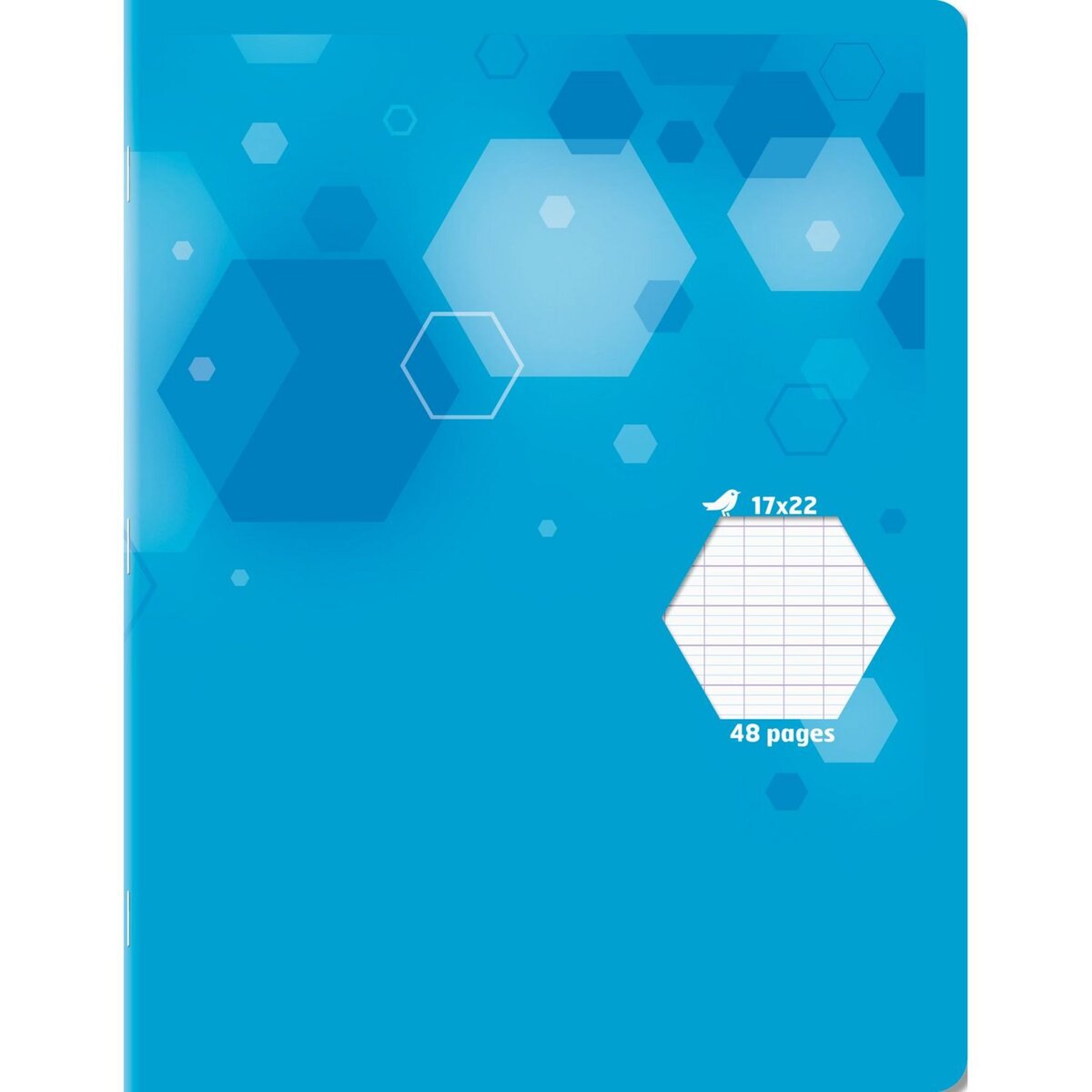 AUCHAN Cahier polypro 17x22 cm 48 pages grands carreaux seyès coloris aléatoire