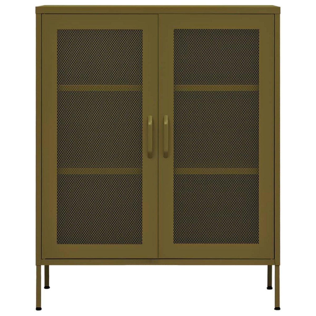VIDAXL Armoire de rangement Vert olive 80x35x101,5 cm Acier