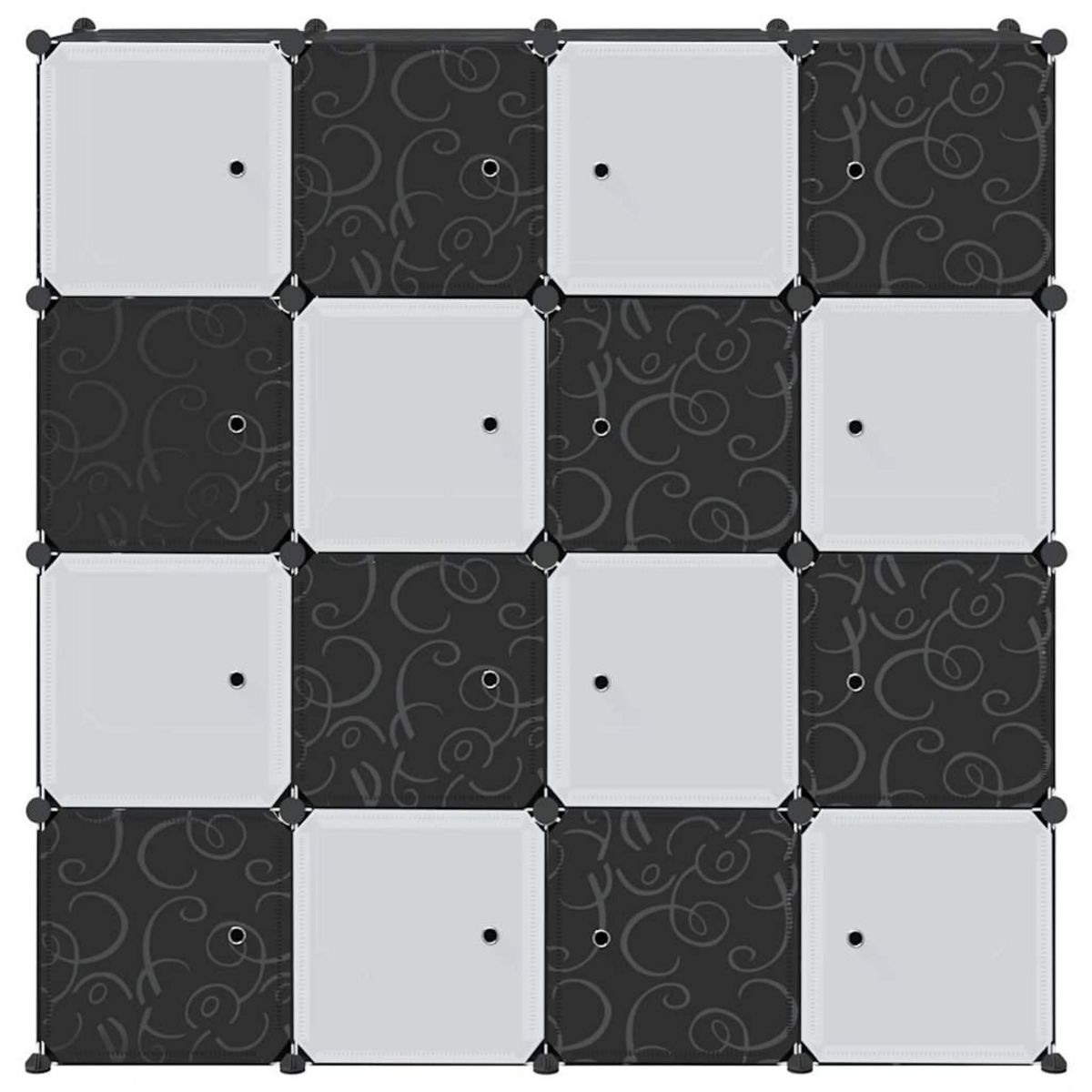 VIDAXL Cubes de rangement 16 pcs avec tiges de suspension PP