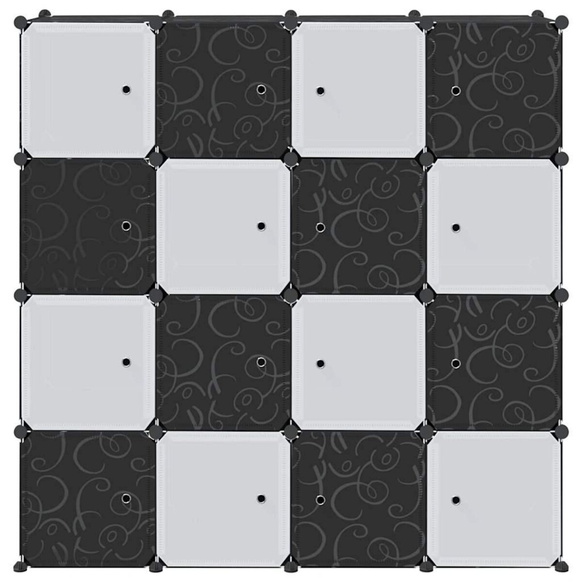 VIDAXL Cubes de rangement 16 pcs avec tiges de suspension PP