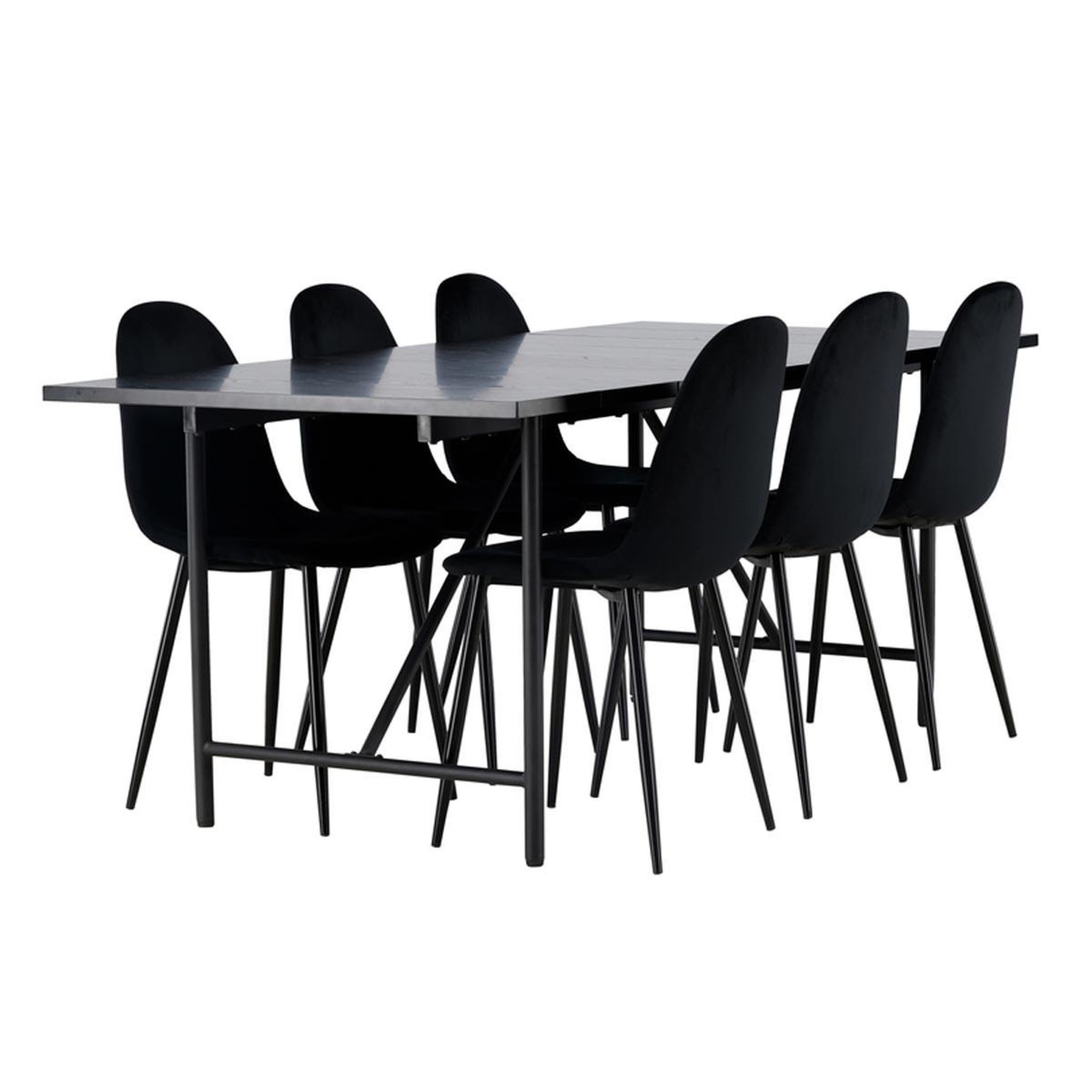 Paris Prix Ensemble table à manger & 6 chaises  astrid & polar  200cm noir