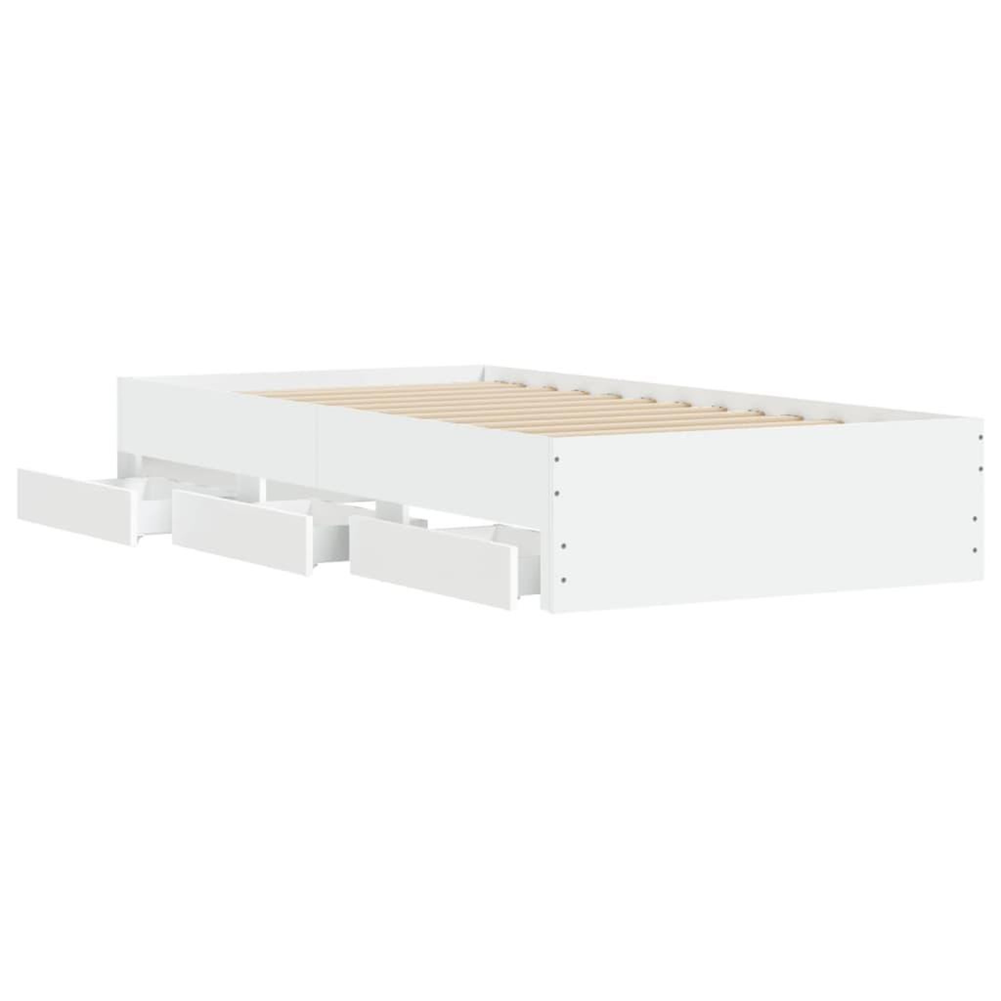Voir la diapositive 4 : VIDAXL Cadre de lit avec tiroirs sans matelas blanc 75x190 cm