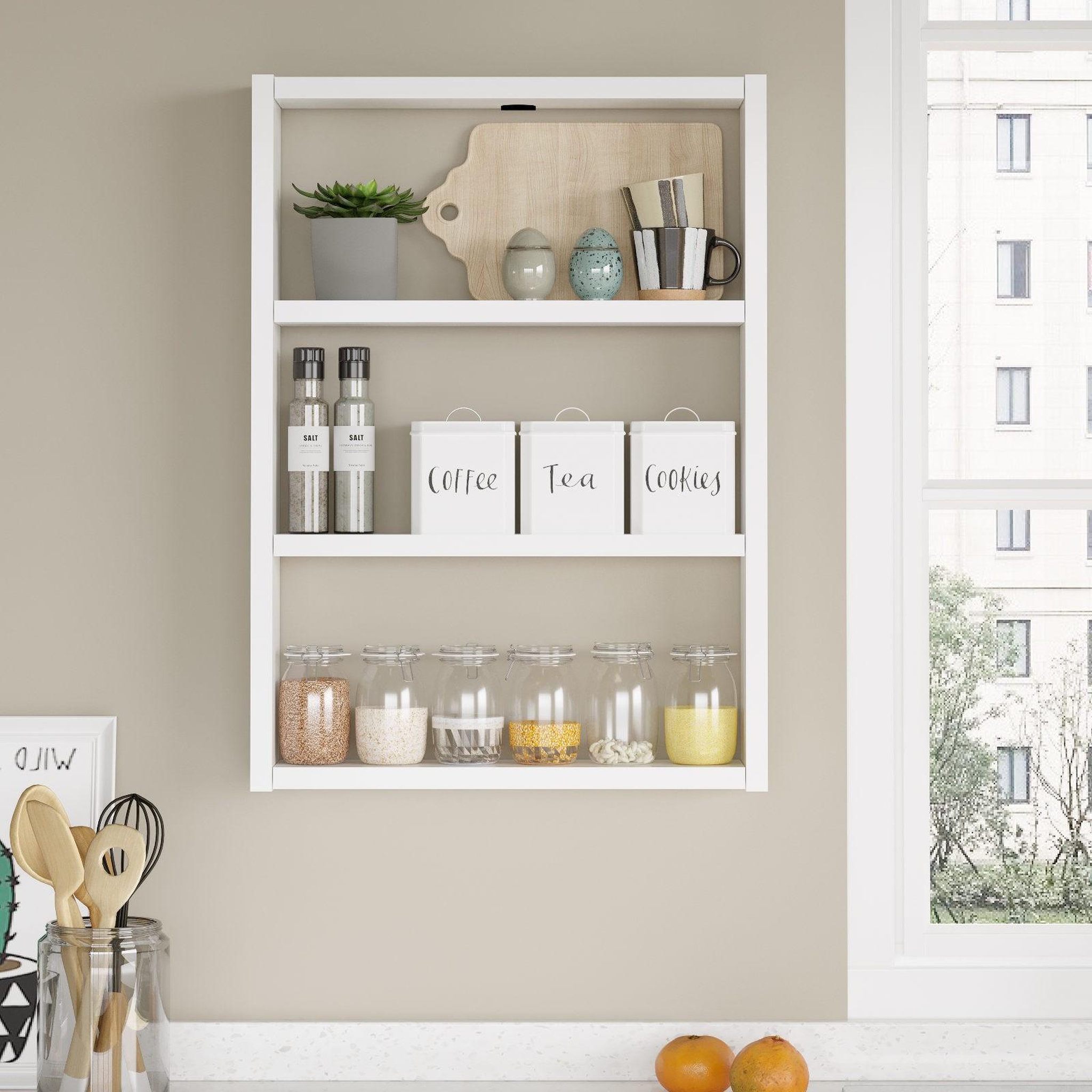 Voir la diapositive 3 : Habitat et Jardin Étagère murale en bois  pr1  - 43 x 9 x 60 cm - blanc
